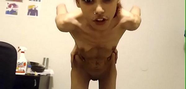  Very skinny girl on webcam